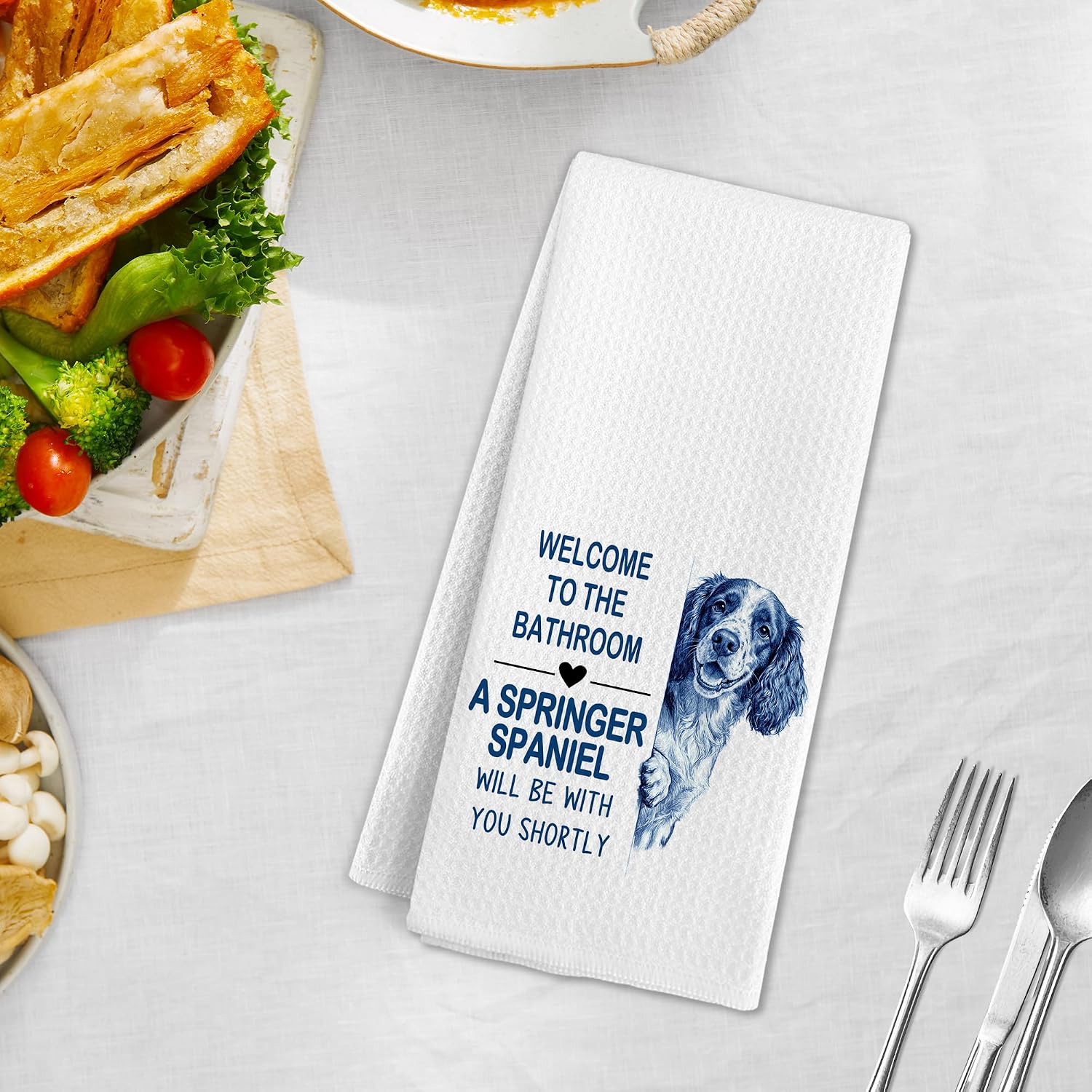 Springer Spaniel Dog Hand Towels Dog Themed Kitchen Bathroom Decor Gifts for Dog Lovers 16x24