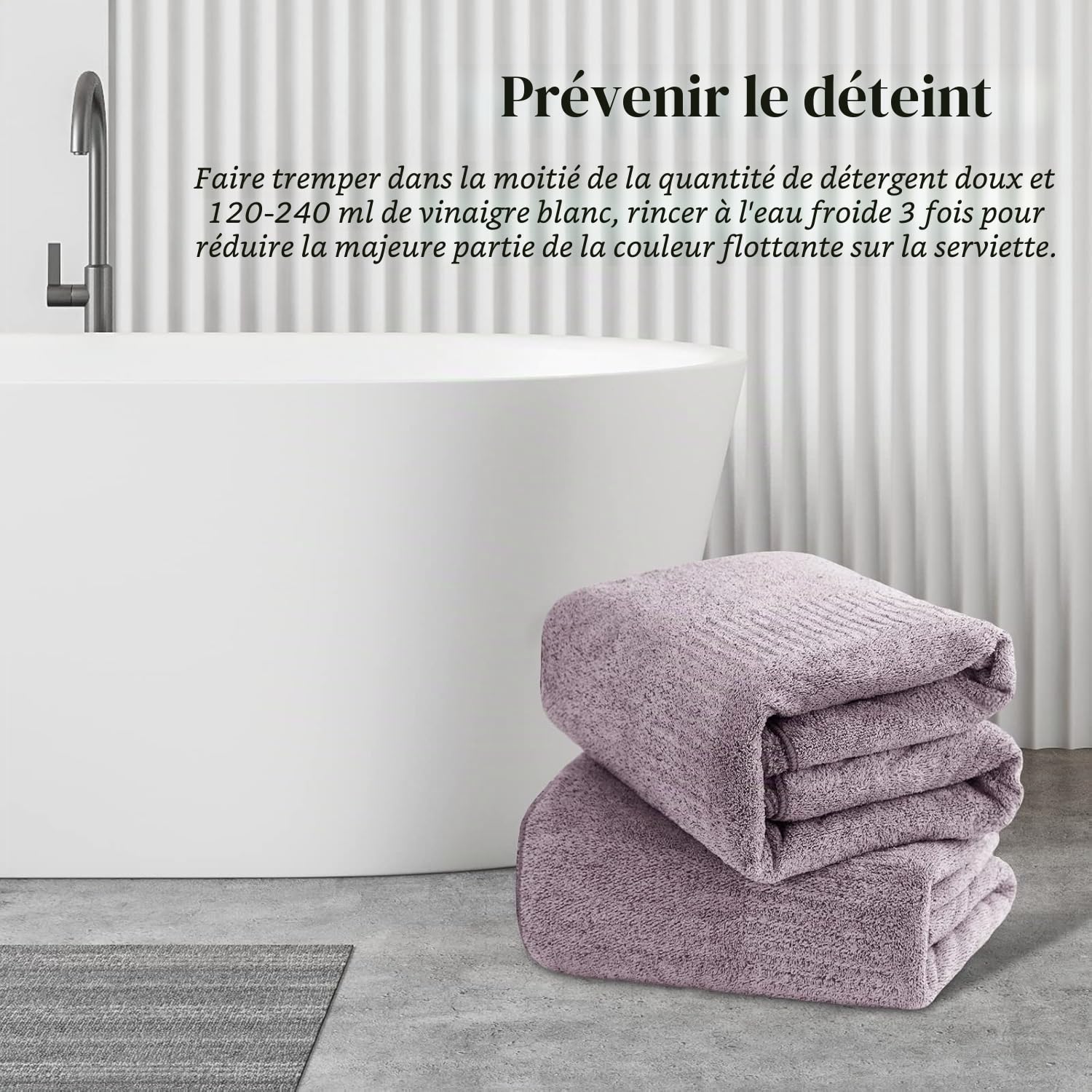 SEISSO 2 Serviettes de Bain Bambou 88.9x160 cm Grand Format, Extra Douces, Haute Absorption, Séchage Rapide, Couleur Violette XXL