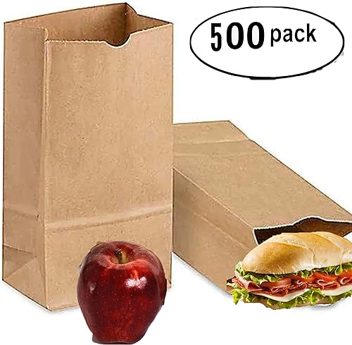 Miniatura 4 de Bolsas de almuerzo de papel marrón 500 unidades Reciclable Kraft Papel Almuerzo Bolsas Pequeñas Bolsas de Almuerzo Marrón 2 lb Bolsas de papel