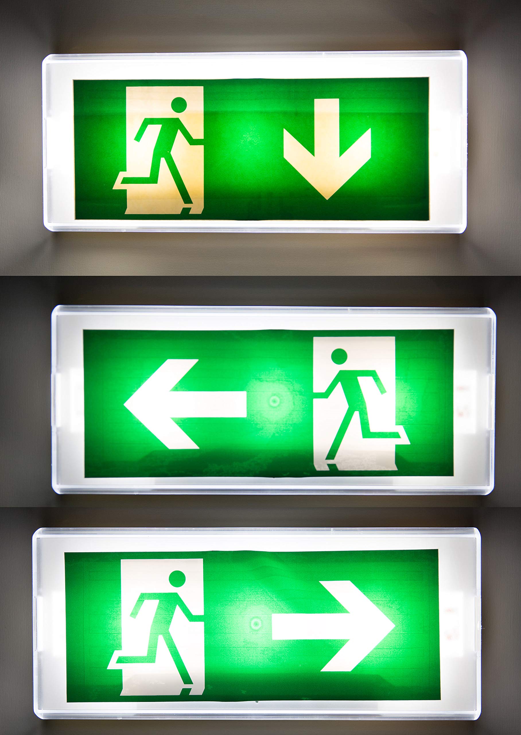 shopVG éclairages de sécurité à LED, classe de protection : IP 20, panneau d'indication de sortie/de secours, lumineux