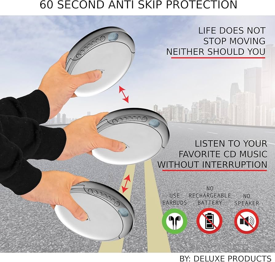 Deluxe Products CD Player Portable with 60 Second Anti Skip