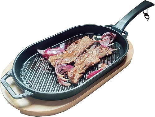 JIN BETTER GRILL PARTS New Skillet with Insulated Wooden Cushion and Removable Handle Compatible with Gas Cooktops and Grills JIN BETTER GRILL PARTS New Skillet with Insulated Wooden Cushion and Removable Handle Compatible with Gas Cooktops and Grills