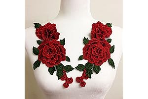 Embroidered Rose Appliques for Creative Embellishment