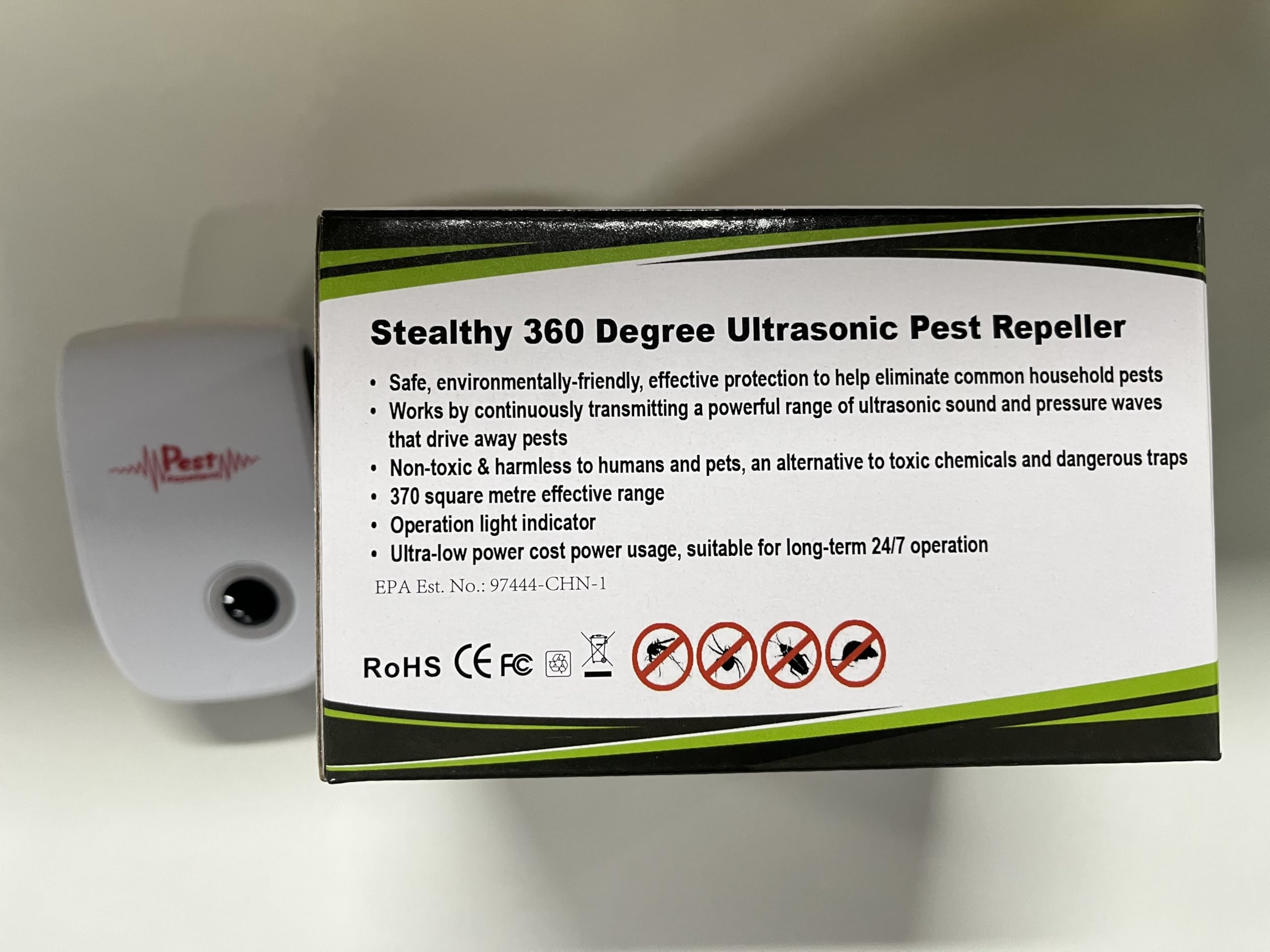 Repelente de plagas ultrasónico 0602 para interiores (paquete de 10 unidades), enchufe electrónico repelente de ratones, disuasorio sónico de roedores para ratones, cucarachas, hormigas, arañas