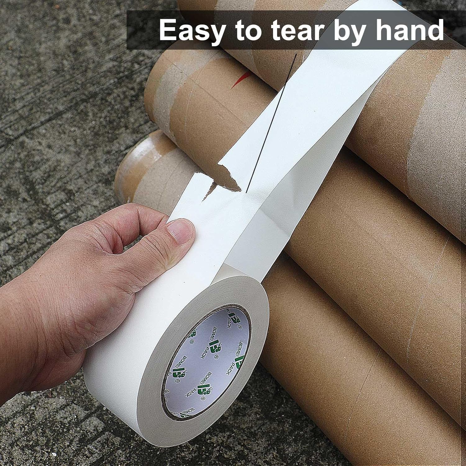 BOMEI PACK 2 Pack White Gaffer Tape 2inch x 30yds, Matte Non-Reflective No Residue Hand Tear Self-Adhesive Gaffer Tape for Cable, Stage, Photo Studio, Painters and Pro Duct Repair Value Pack