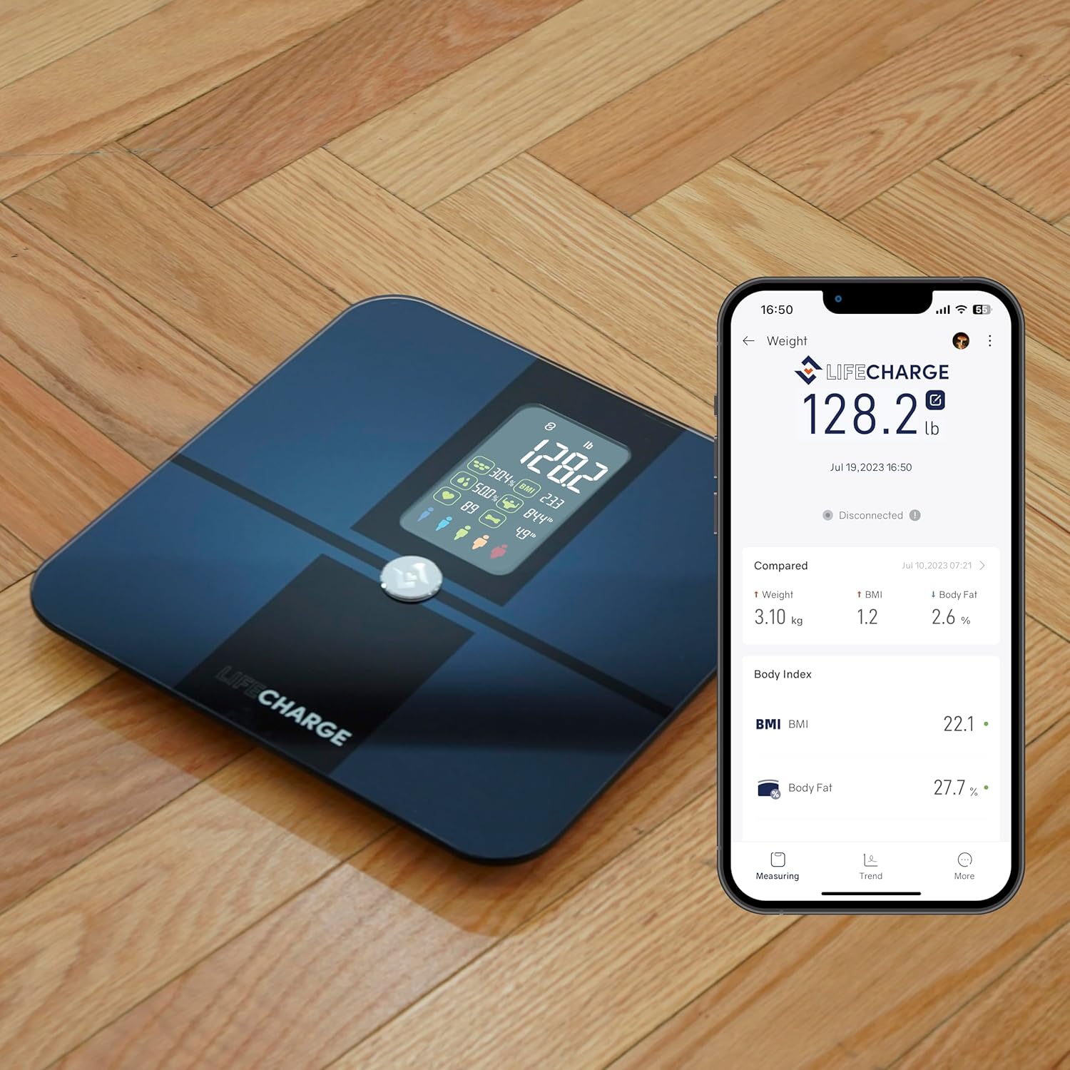 LifeCHARGE Smart Body Analyzer Scale 2 with 22 Body Composition, Track Your Health & Fitness Goals with Precision,