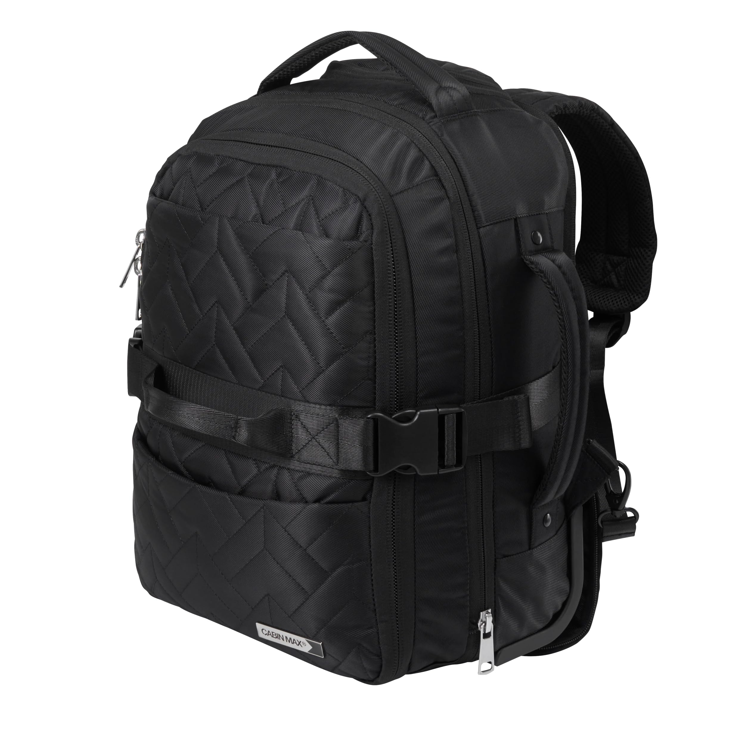 Cabin Max Black Evosa Expandable Underseat Cabin Bag – 40X30x15 To 40X30x20 Cm, Lightweight Carry-On Backpack/Trolley, Wizzair, Ba & Easyjet Approved Trolley