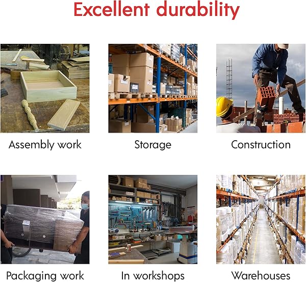 EDIMAX, Guanti da Lavoro, 12 Paia di Guanti, Resistenti all'Abrasione e Antitaglio Livello 2, Rivestiti in nylon PU, Versatile, Protezione Meccanica e Industriale - 5