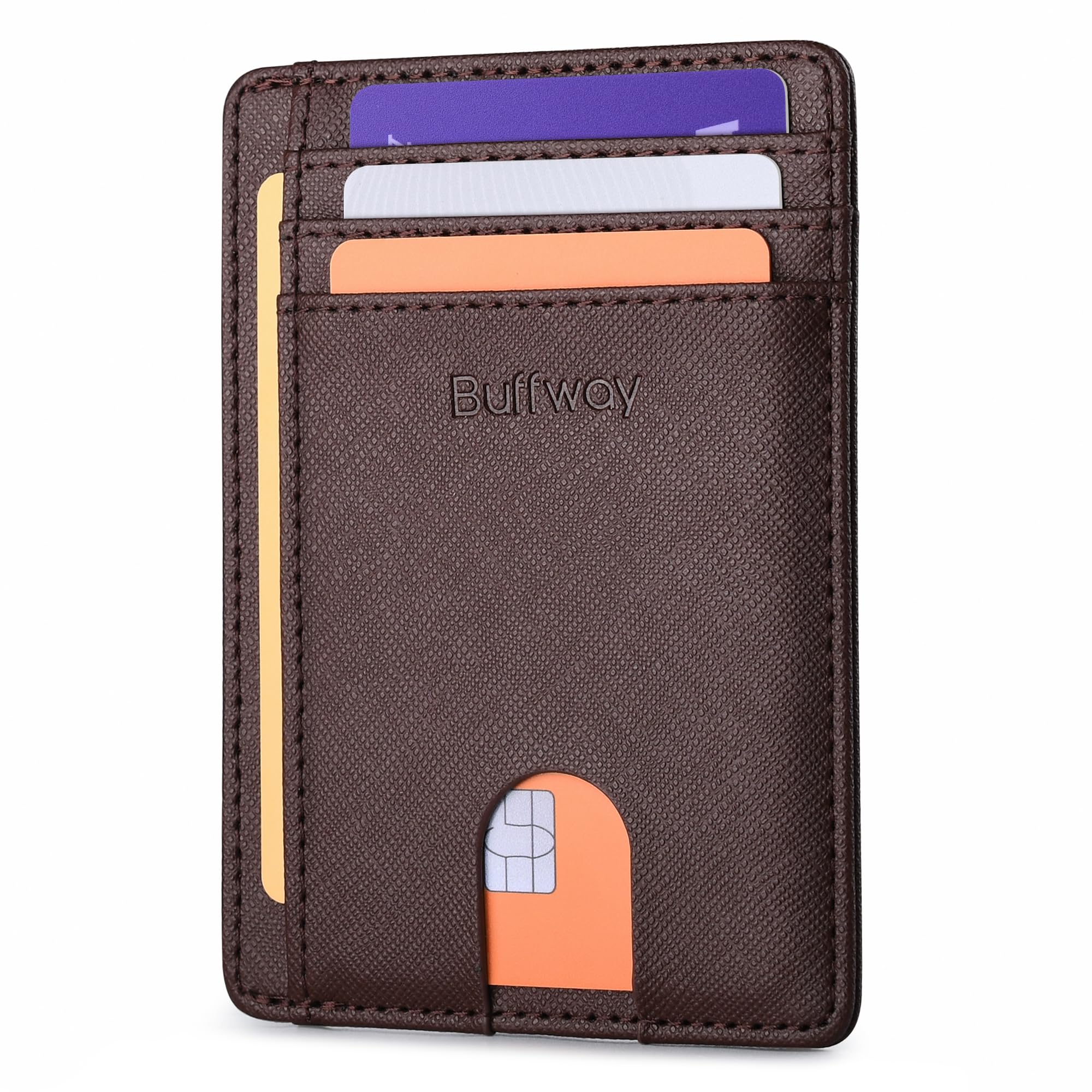 Buffway Leather Men Travel Accessory- Travel Wallet(brown)