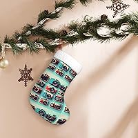 Vista 7 de Retro Cool Camera Collection Print Christmas Stocking, Christmas Tree Decor Stocking, Flannel Cuff With Hanging Ribbonâ€‹