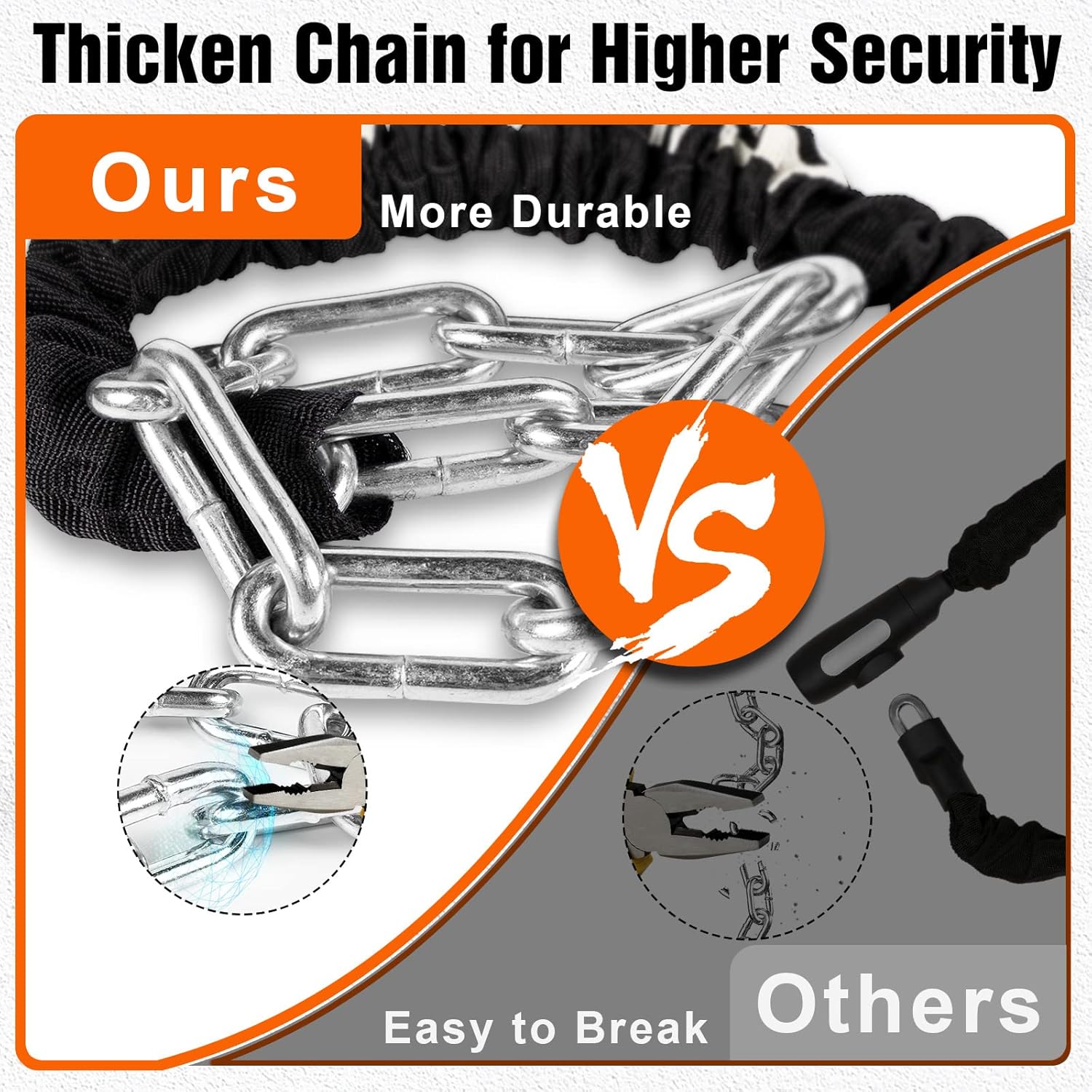 Titanker Bike Chain Lock, Security Anti-Theft Bike Lock Chain Resettable Combination Bicycle Chain Lock 3.3 Feet Bike Locks for Bike, Motorcycle, Bicycle, Door, Gate, Fence, Grill (6mm Thick Chain) : Sports & Outdoors