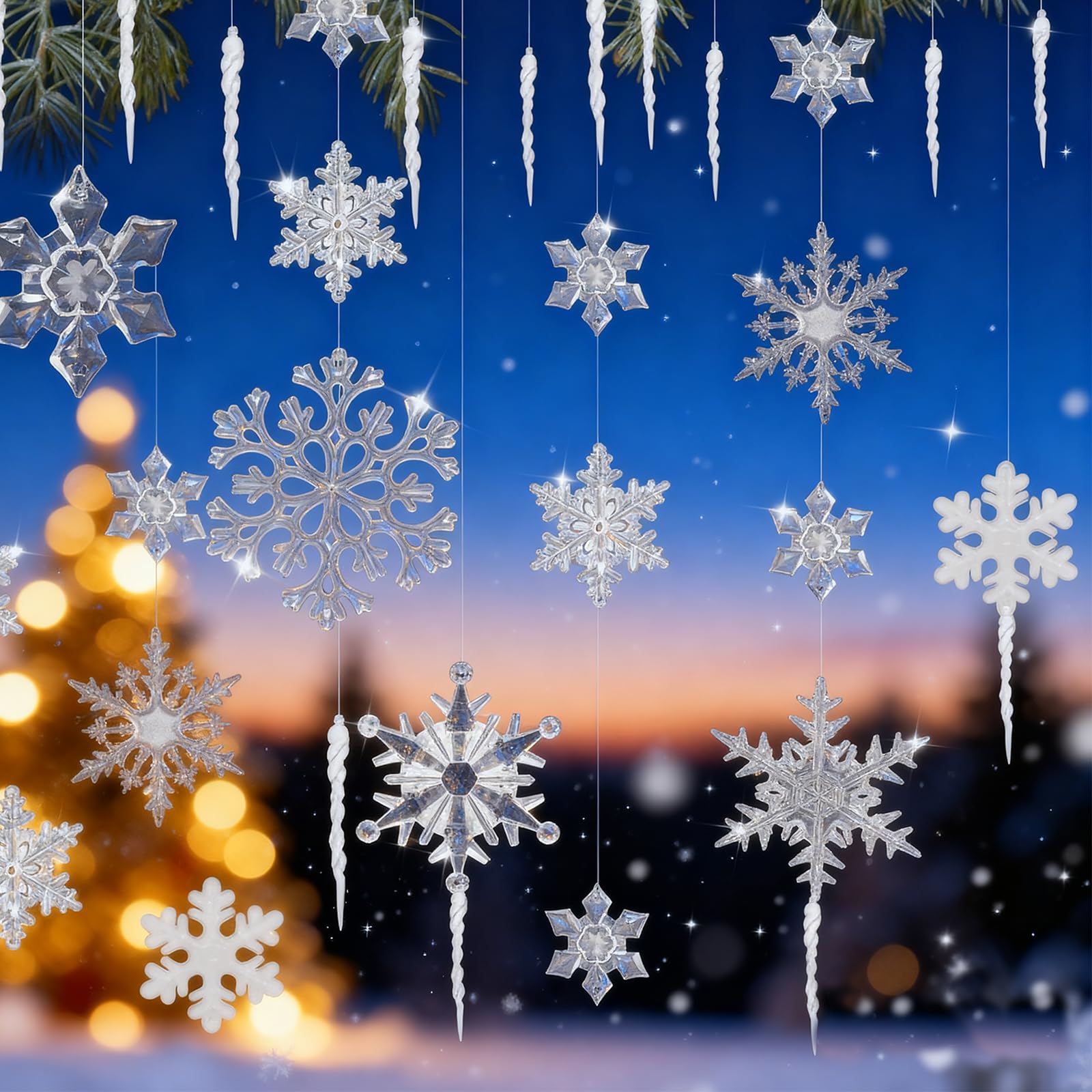 Fiocchi Di Neve Artificiali Per Decorazioni Natalizie, 100g Di Neve Finta In PVC, Fiocchi Bianchi Scintillanti Per Albero, Vetrine E Artigianato Invernale