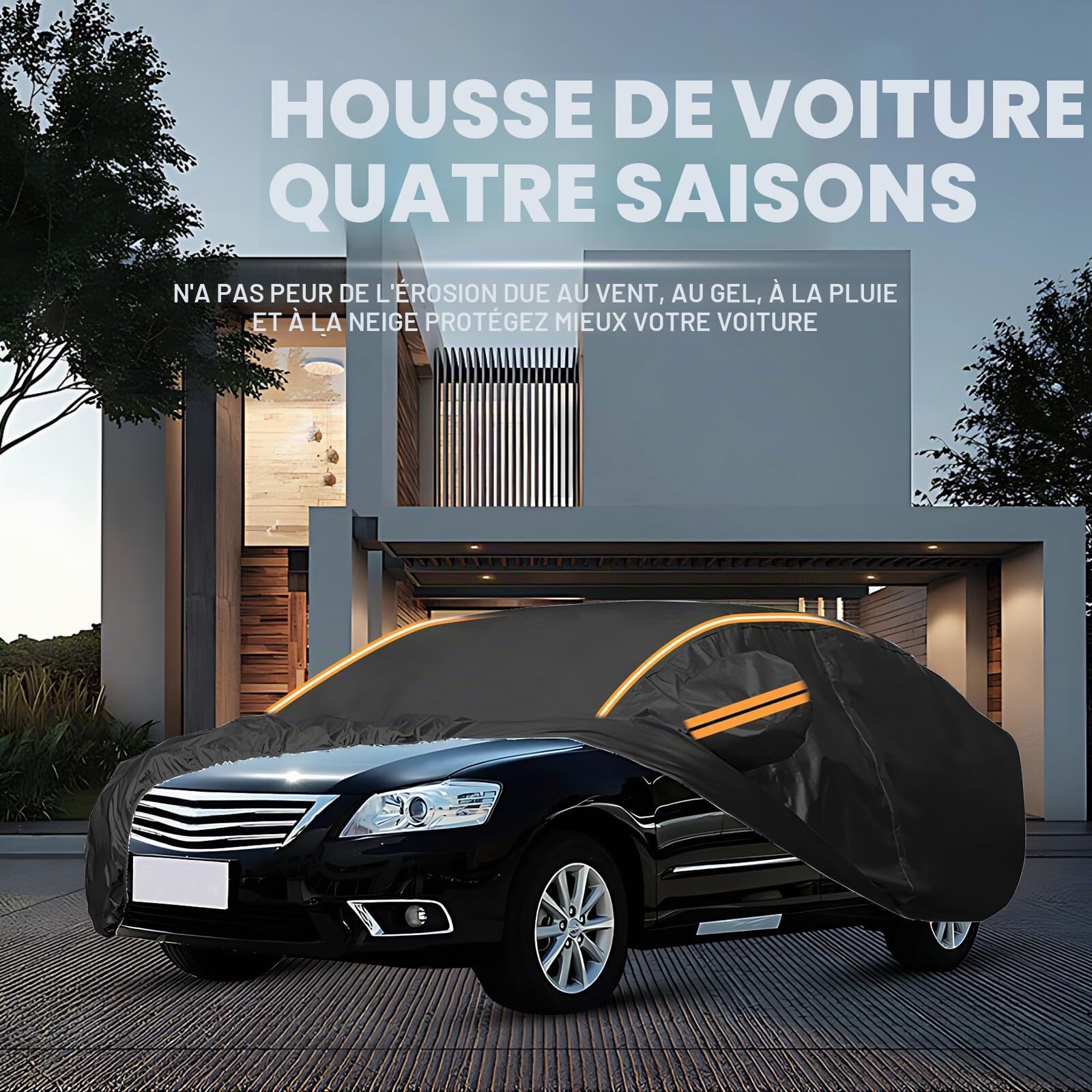 Housse Voiture Extérieur pour Renault Clio 6 (2025 2026) Hatchback,Bache Voiture Étanche,Coupe-Vent,Anti-Pluie,Anti-Neige,Anti-PoussièRe Et Anti-Rayures,Fermeture éclair Latérale mzfa