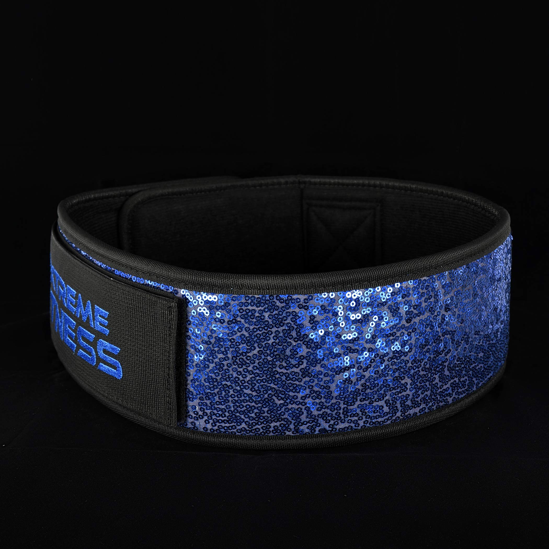 Extreme Fitness Womens Weightlifting Belt | Olympic Lifting, Sparkle Belt 4 Inches, Back Support For Power Lifting and Athletes (Blue, X-Small)