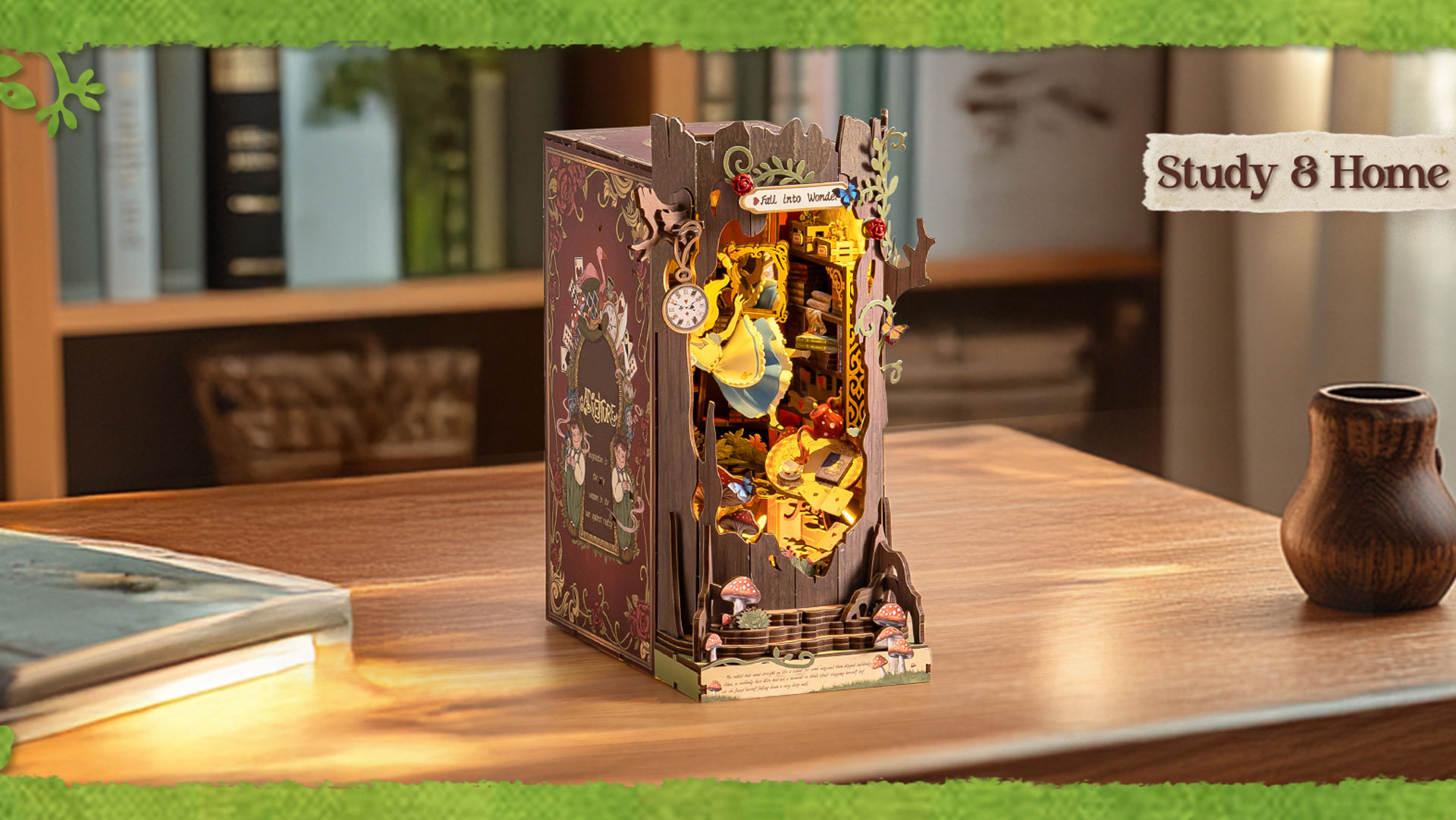 Rolife Book Nook Kit Fall into Wonder DIY Miniature Kit, 9.9