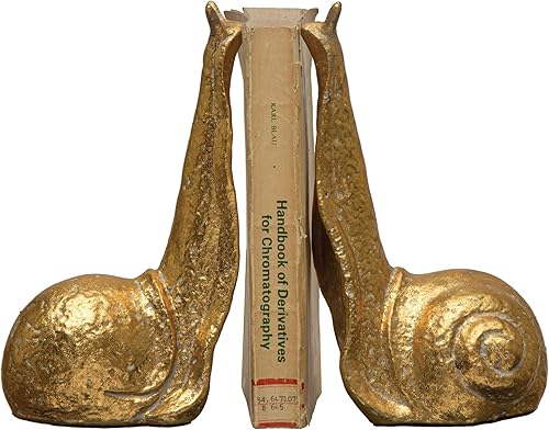 Miniatura 7 de Creative Co-Op Sujetalibros decorativos de metal fundido envejecido, dorado, juego de 2