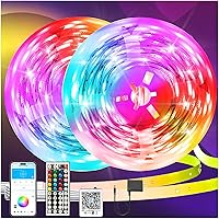 DAYBETTER 150ft Smart LED Strip Lights for Bedroom - Bluetooth App/Remote, Music Sync RGB, DIY Colors, Room Decor Party Lighting