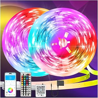 DAYBETTER 150ft Smart LED Strip Lights for Bedroom - Bluetooth App Remote Control, Music Sync RGB, Easy Install Room Decor
