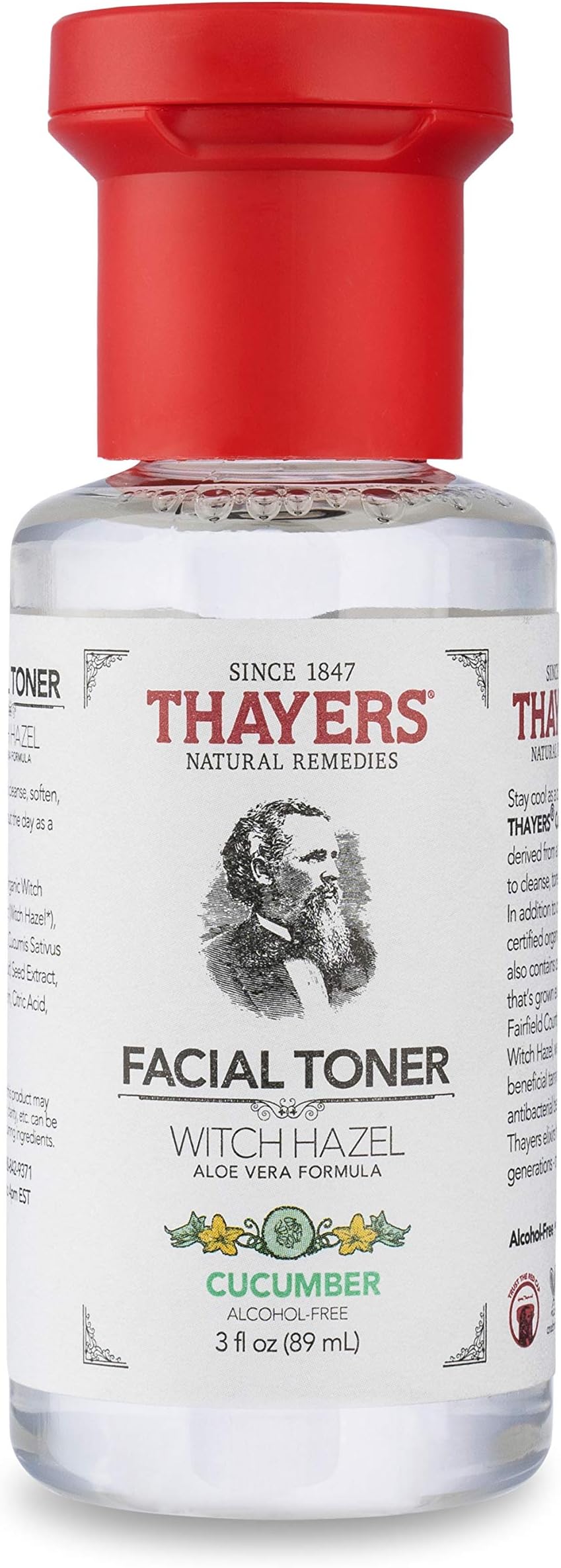 Trial Size Alcohol-Free Cucumber Witch Hazel Toner with Aloe Vera (3oz)
