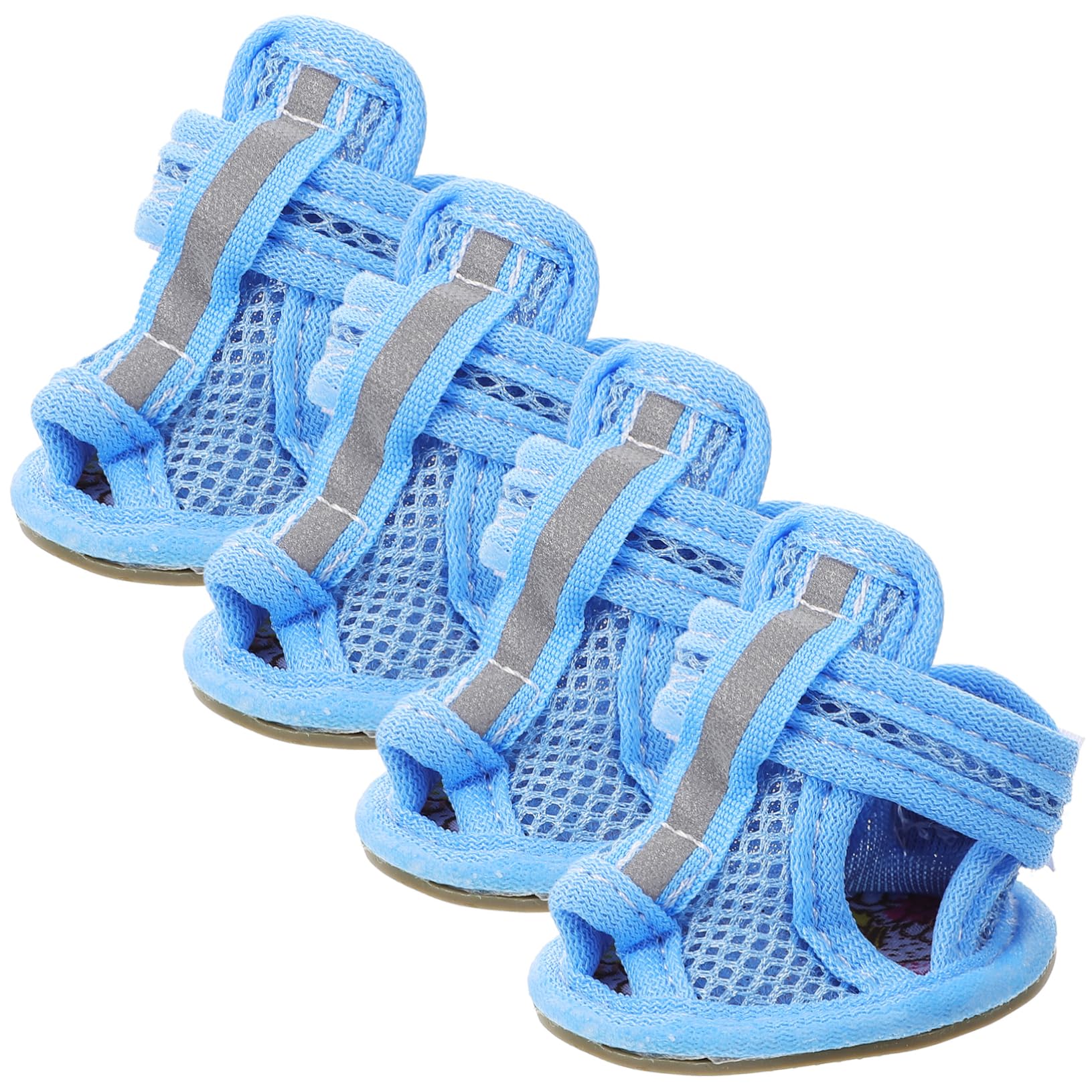 HOLIDYOYO 4Pcs Breathable Dog Shoes for Summer Slip Mesh Pet Sandals Blue Comfortable Flexible Sole for Hot Pavement Protection for Outdoor Activities