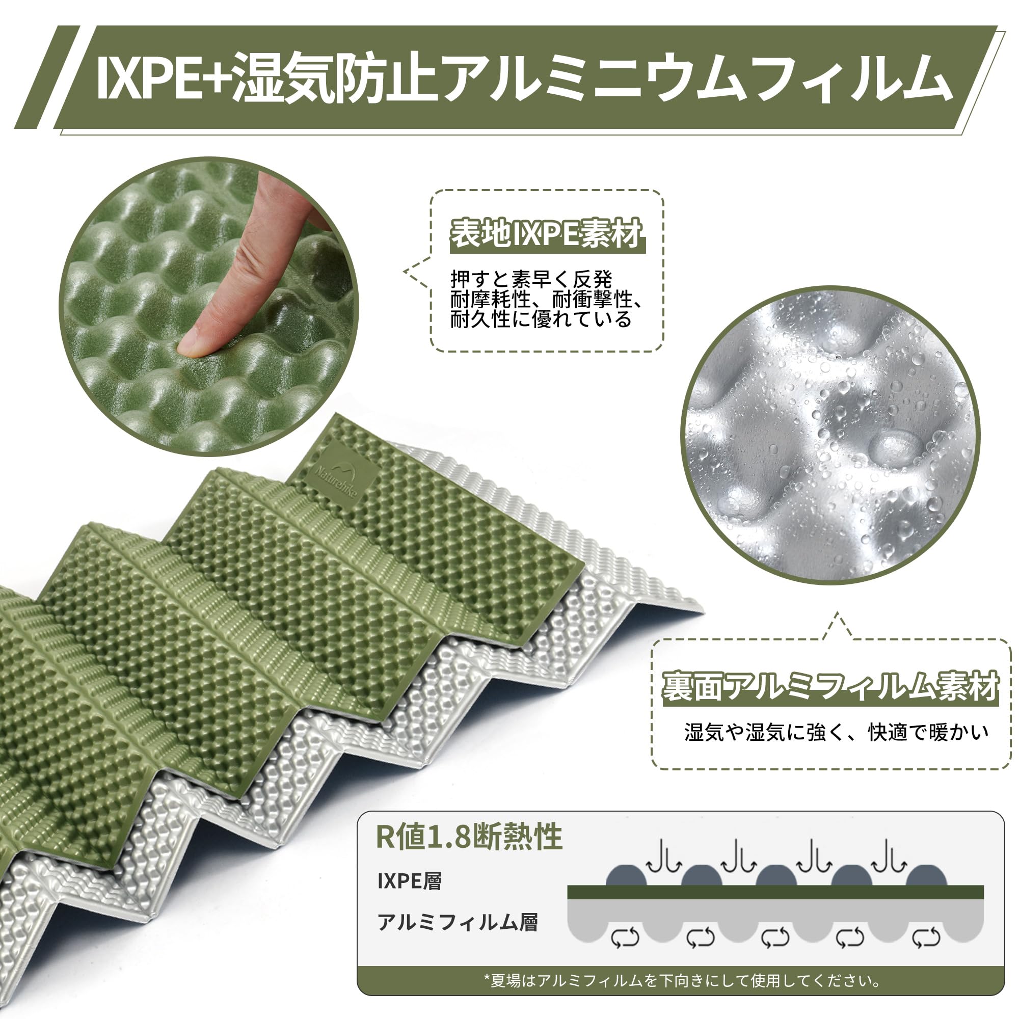 Naturehike モザンビーク 銀マット4枚セット 登山 車中泊 断熱 Amazon | Mozambique キャンプマット アルミ加工 車中泊 20mm 軽量