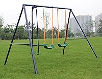 Vista 2 de Juego de columpios de metal resistentes para exteriores para niños