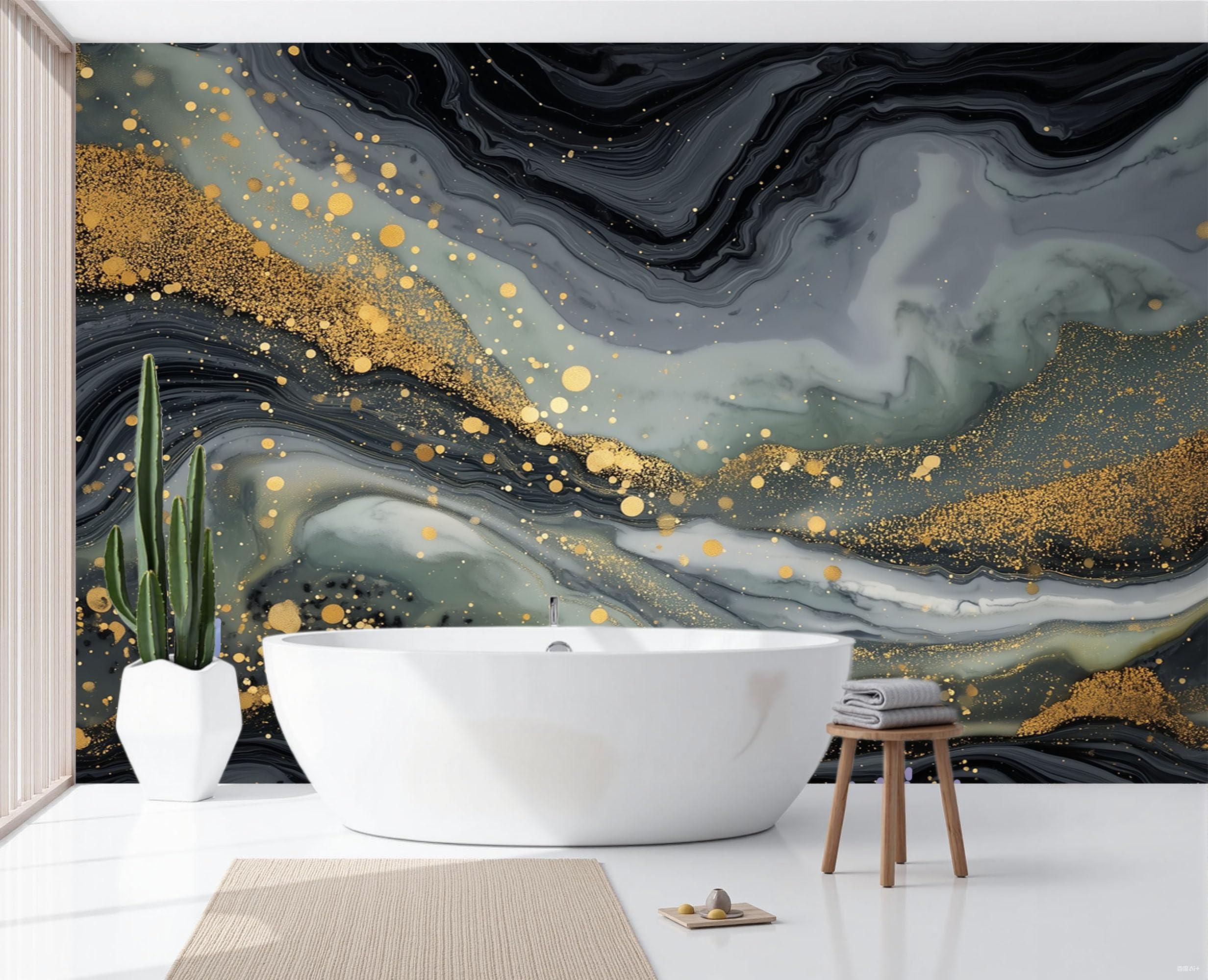 Fresque murale texture marbre abstrait pour transformer un salon sombre