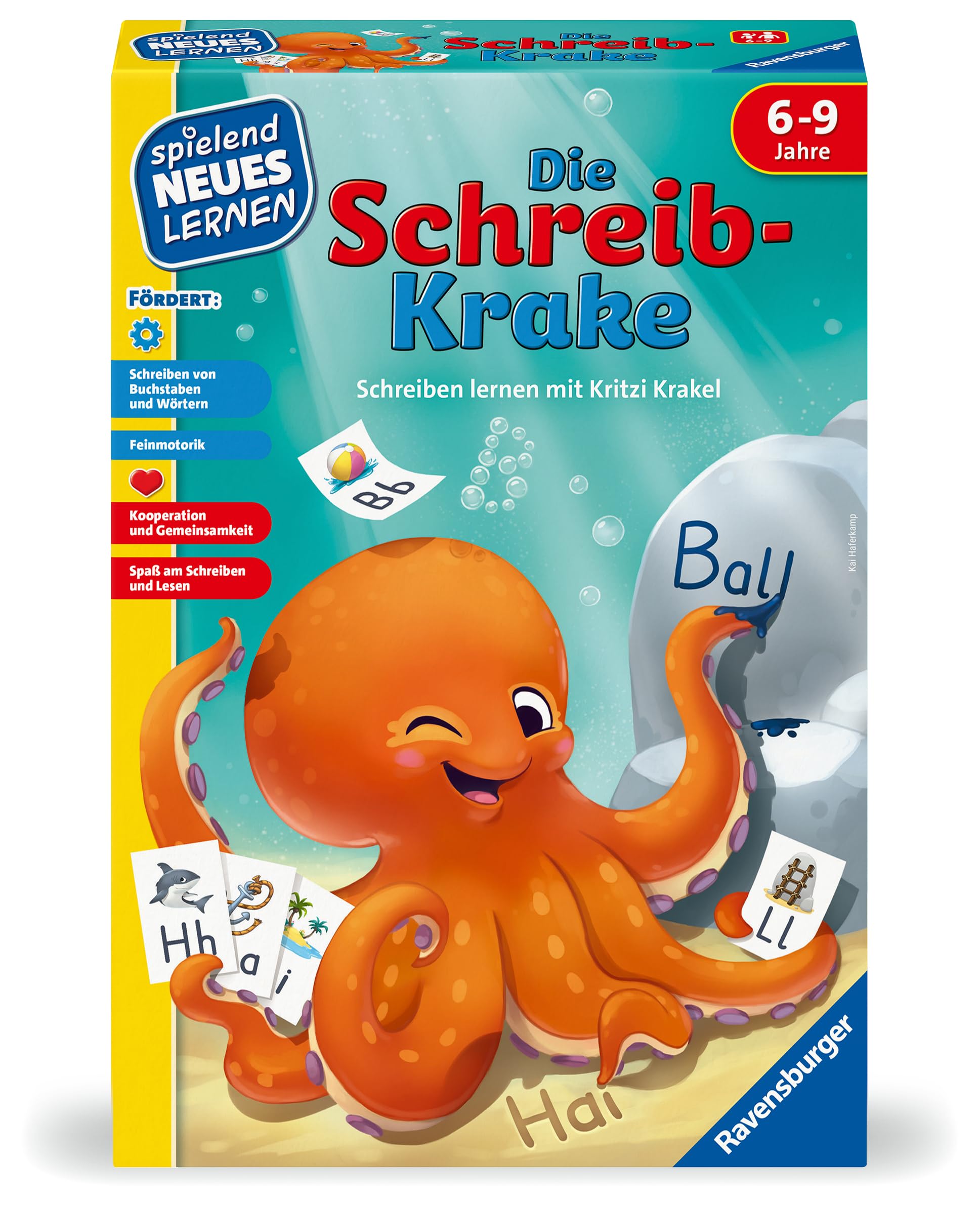 Ravensburger 24683 - Die Schreib-Krake - Spielend Neues Lernen: Lernspiel für Kinder, Spiel ab 6 Jahre, Schreiblernspiel für 1-4 Spieler