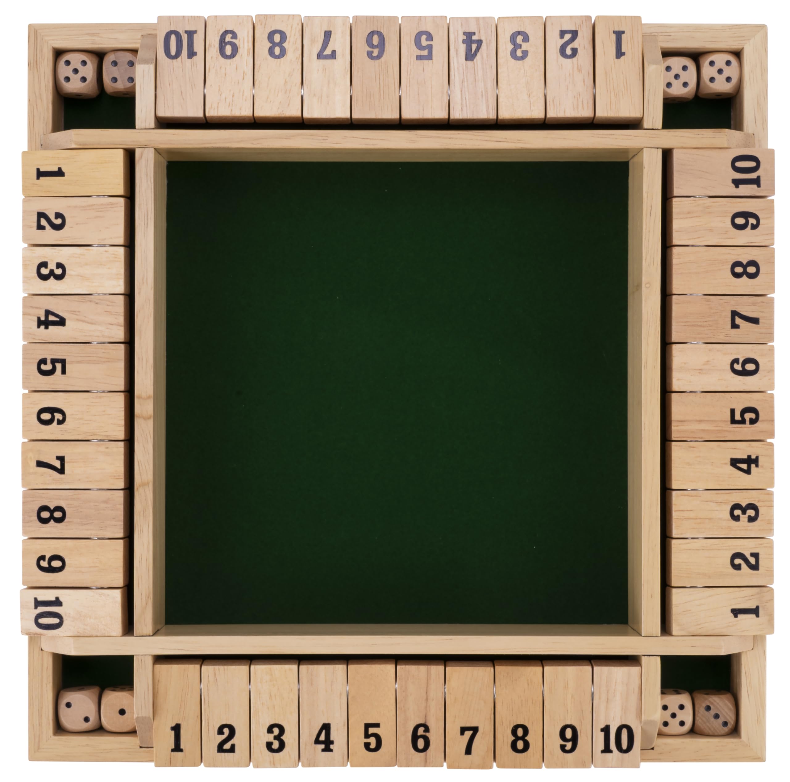 Shut The Box 4 Joueurs - Jeu De Trac - Jeu En Bois Ecologique - à Smart