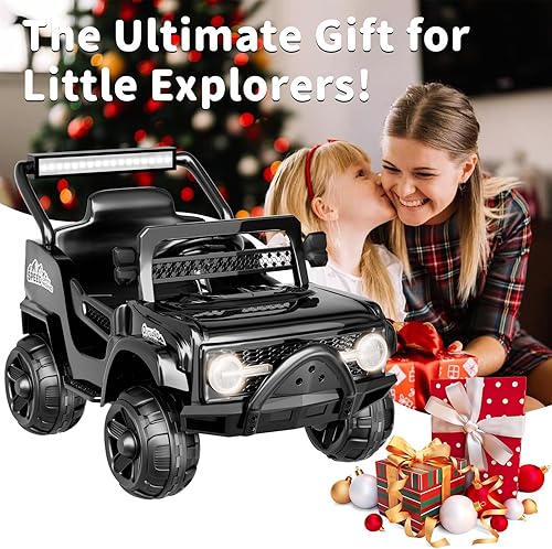 Miniatura 7 de Camión eléctrico para niños de 12 V, juguetes con luces LED, Bluetooth, reproductor de música USB, 3 velocidades, ruedas eléctricas, control remoto,