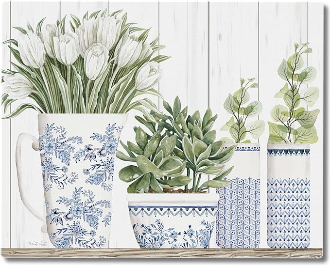 CounterArt Blue & White Pottery 3mm Heat Tolerant Tempered