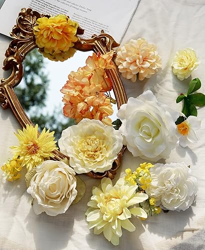 Miniatura 2 de HIMIFOLO Juego de flores artificiales para interiores y exteriores, ramos de boda, centros de mesa, arreglos de despedida de soltera, fiesta,