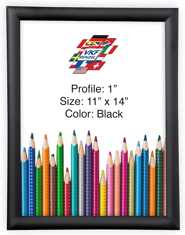 11x14 Aluminum Snap Frame Black Front Loading Picture Poster Frame Non-Glare PVC Cover VKFRenzelUSACorp