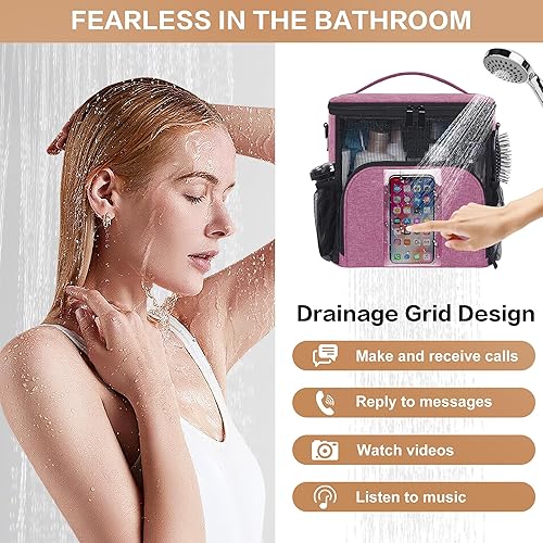 Miniatura 9 de VOCUS Neceser para hombres y mujeres, bolsa organizadora de artículos de tocador de viaje con gancho para colgar, bolsa de afeitar grande resistente