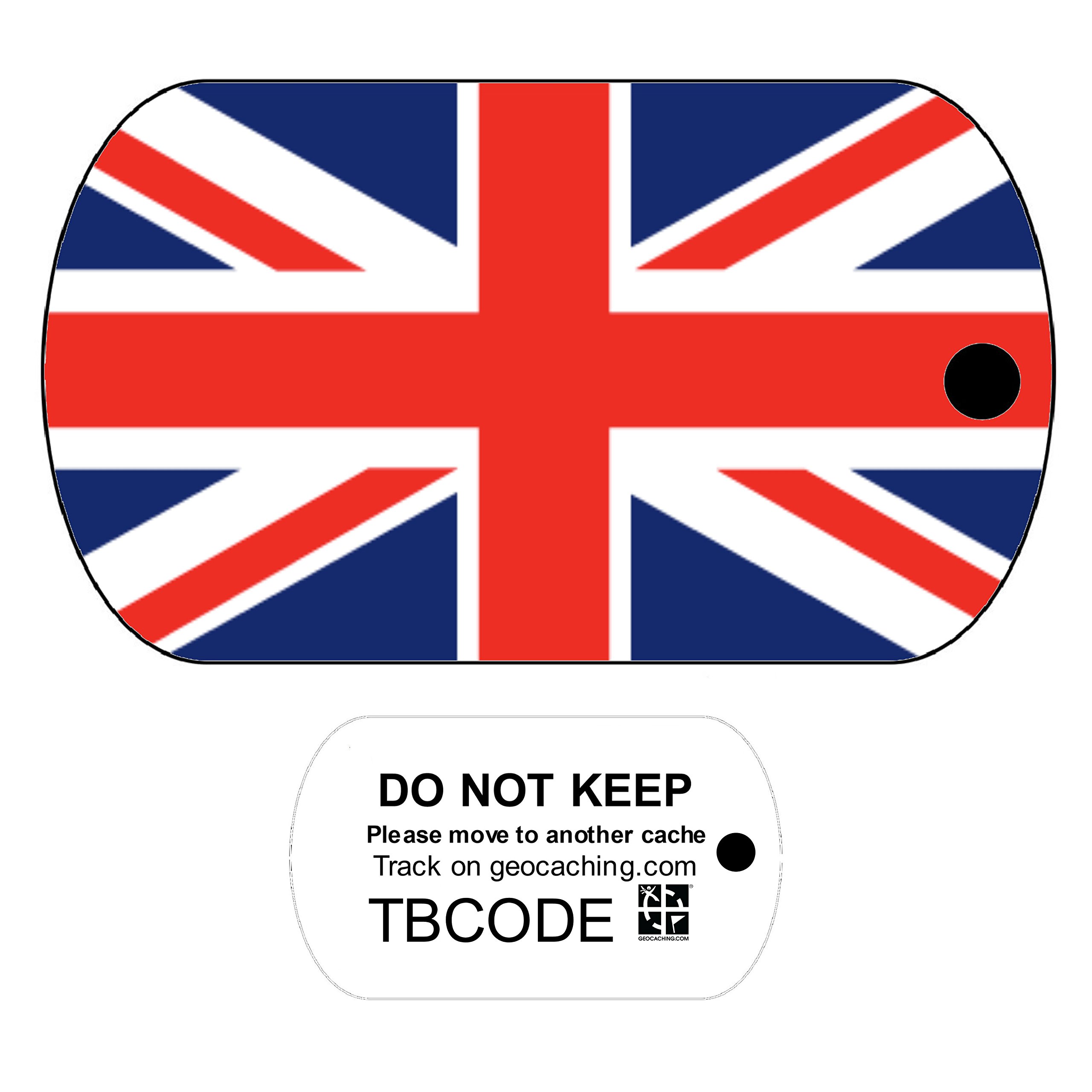 AllCachedUp UK Flag Tag Geocaching Travel Bug - UK Flag Trackable