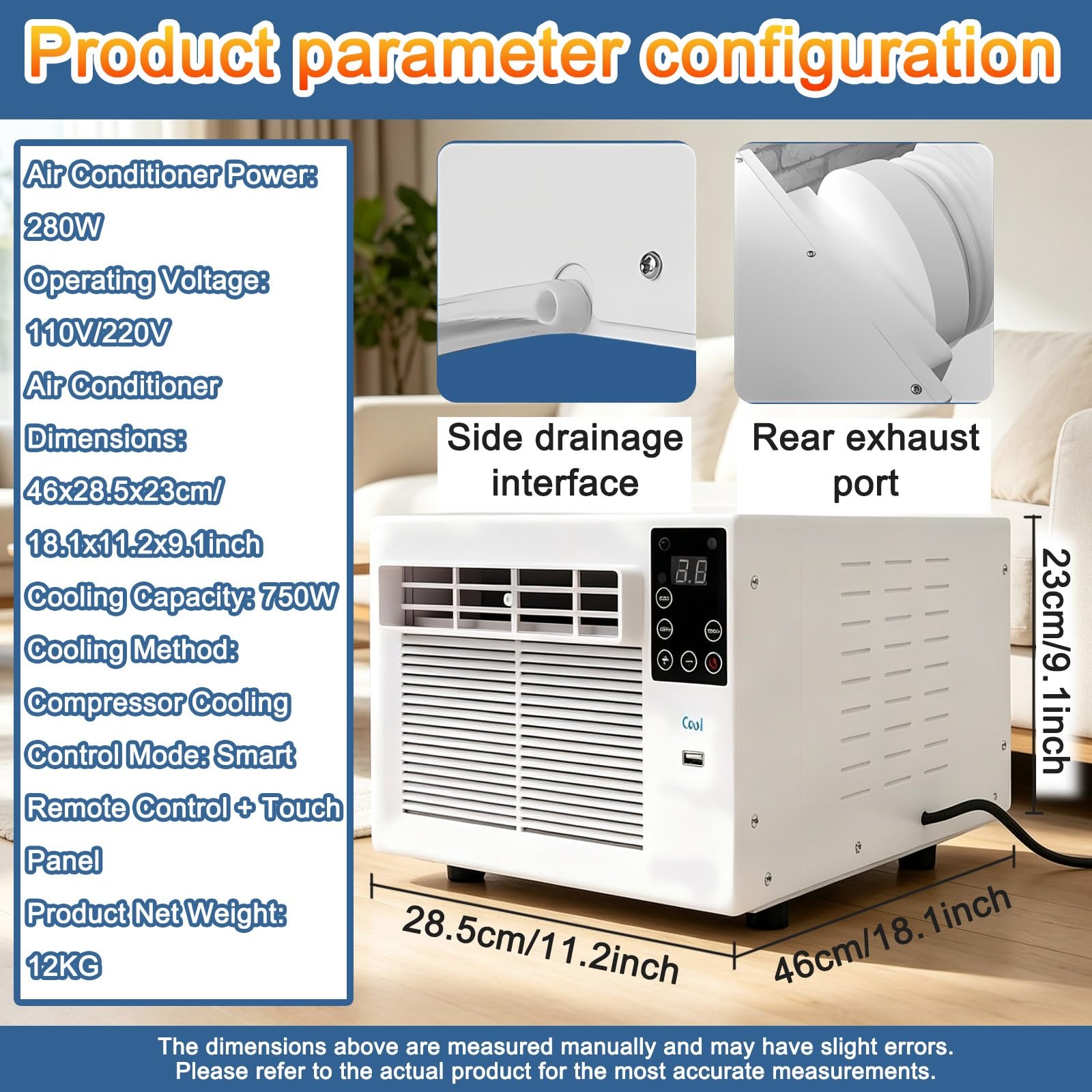 Mini Klimatyzator 2500 BTU 280W Klimatyzacja Przenośna