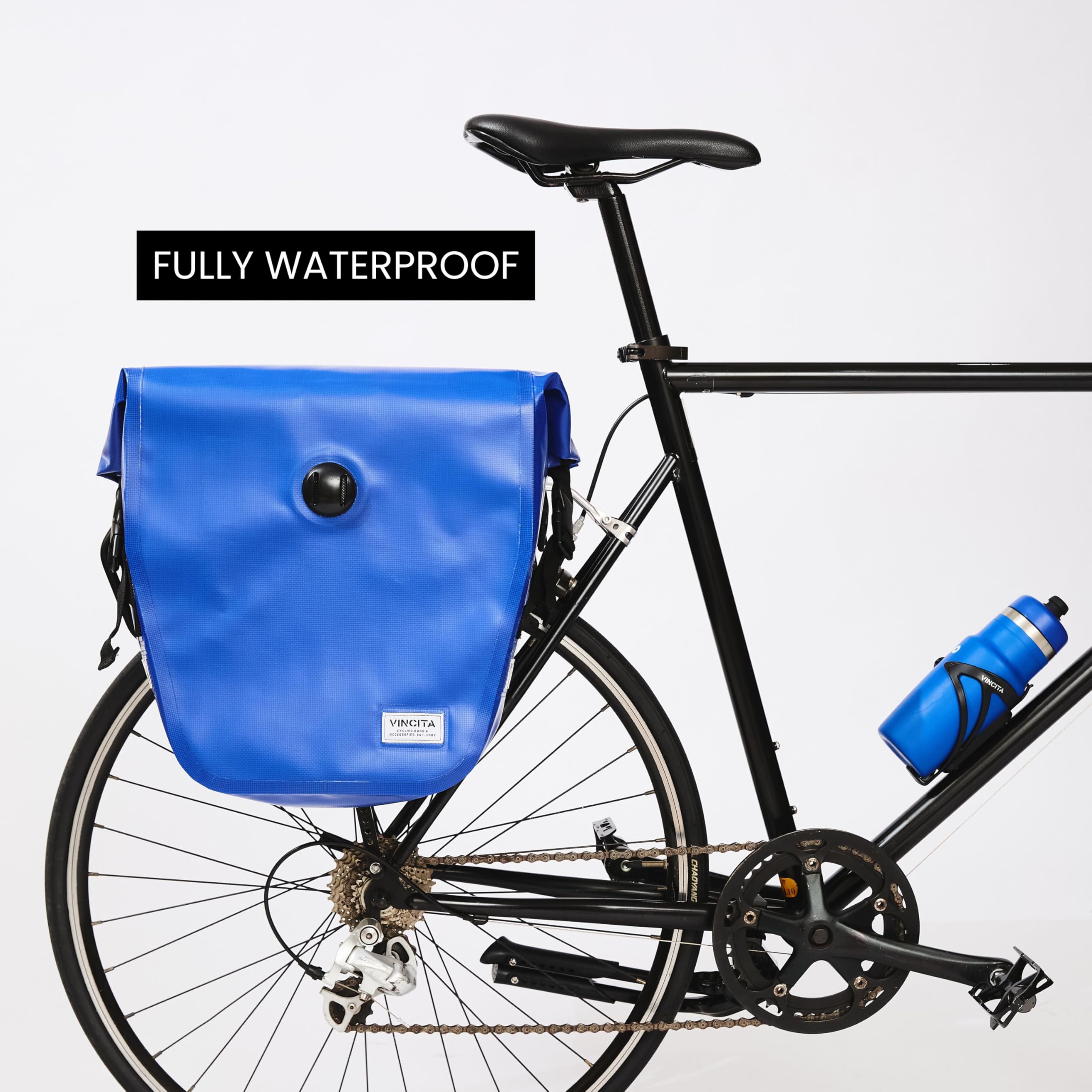 Vincita Triton Wasserdichte Cargo Bag 17L-20L Fahrradtaschen für Fahrrad Zubehör Fahrrad Gepäckträgertaschen (Schwarz)