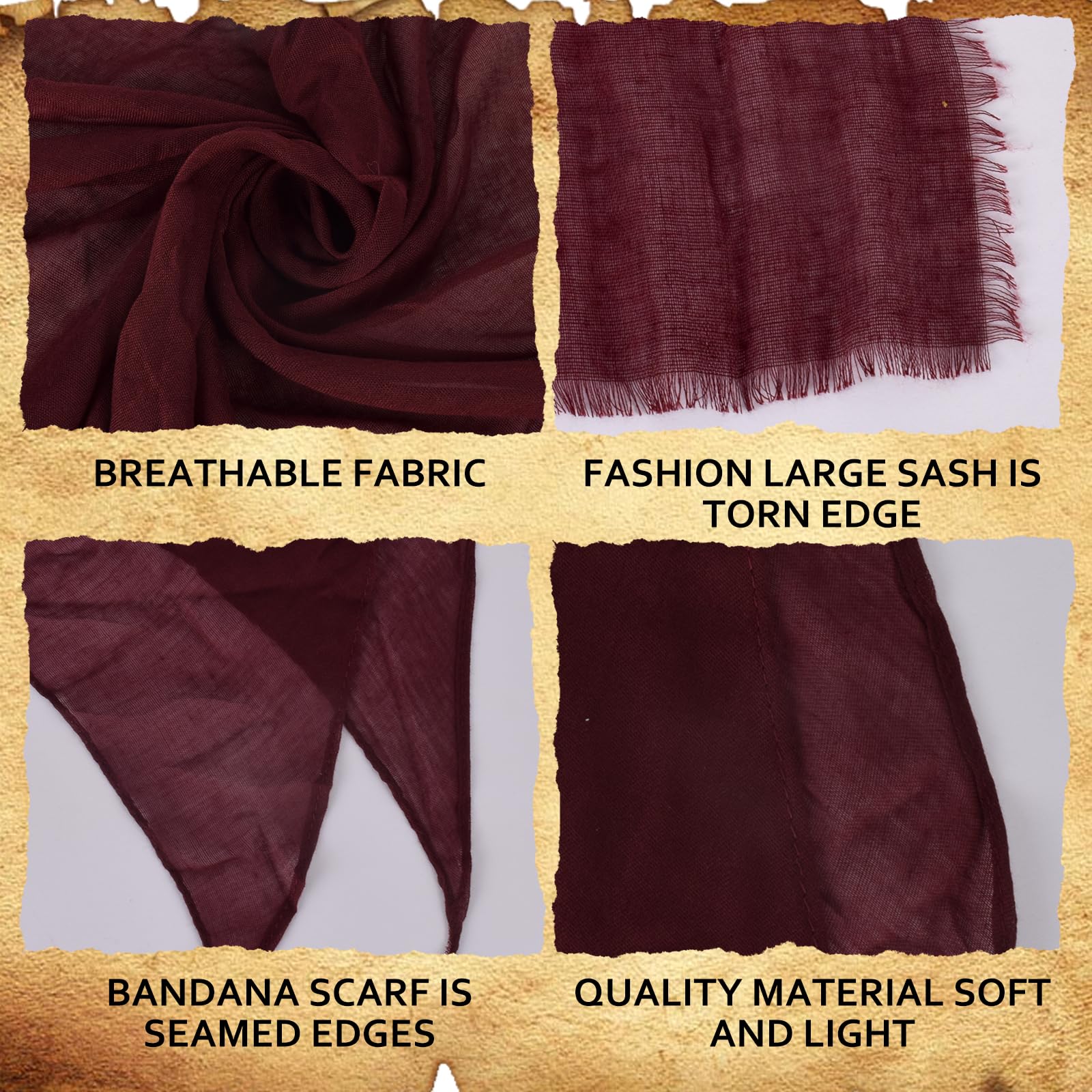 Pirate Costume Men Women Halloween Bandana and Belt Set Accessories for Pirate Hat Styling & Themed Adventures