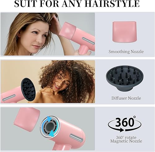 Miniatura 7 de Secador de pelo, 7 temperaturas y 31 modos. Control inteligente de temperatura, pantalla LCD, modo de autolimpieza, modo de cuidado facial. Secador