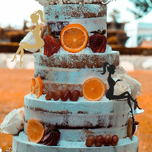 Miniatura 8 de DOITOOL 12 piezas de tacón alto para tartas, silueta de niña sentada, magdalenas, tarjeta de inserción para aperitivos, selección de alimentos para