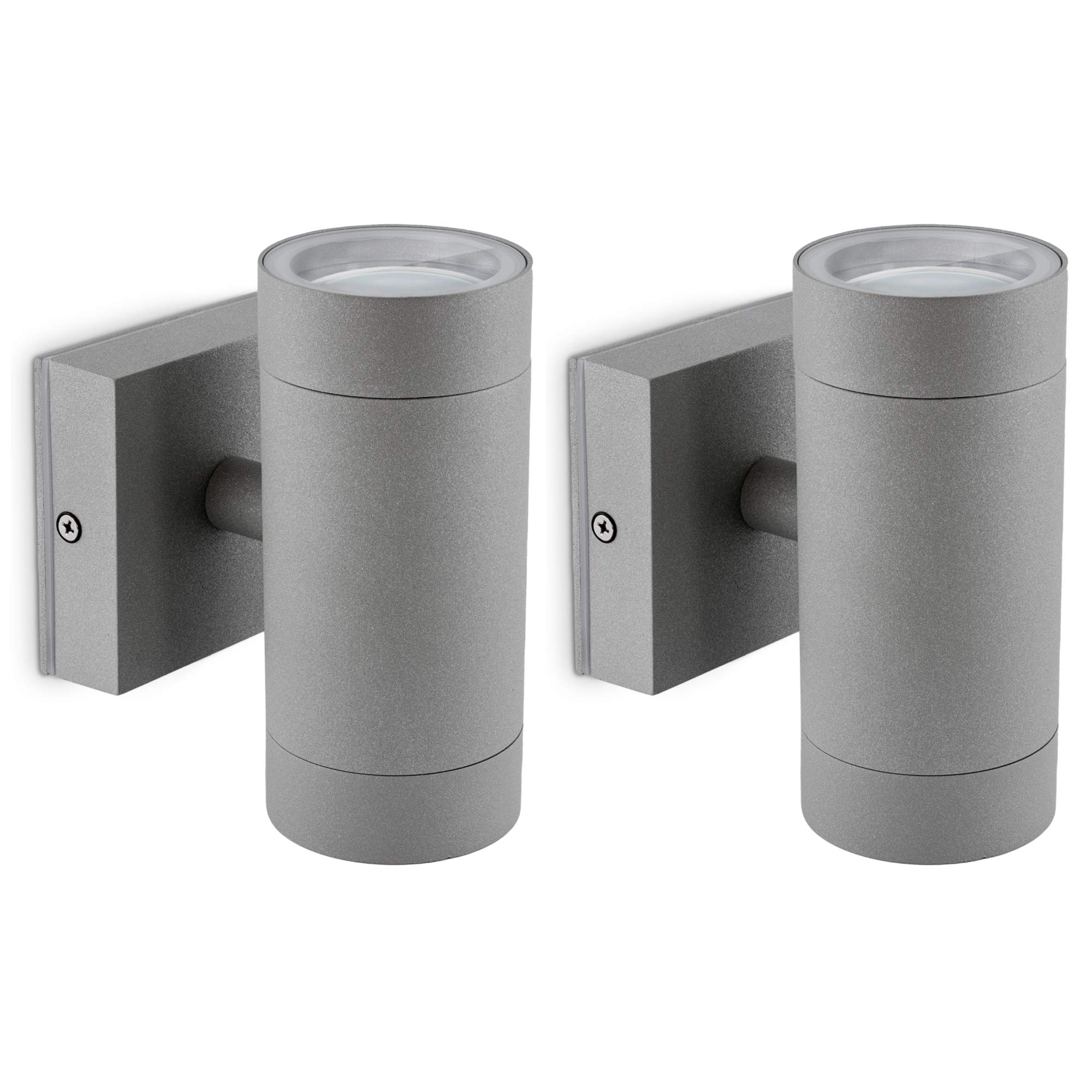 LED Außenwandleuchte 2 Stück Up & Down anthrazit IP54 GU10 4W warmweiß