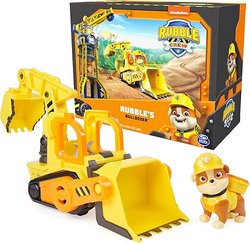 Rubble & Crew, Rubble's Bulldozer - Camión de juguete con piezas móviles y una figura de acción coleccionable, juguetes para niños a partir de 3 años