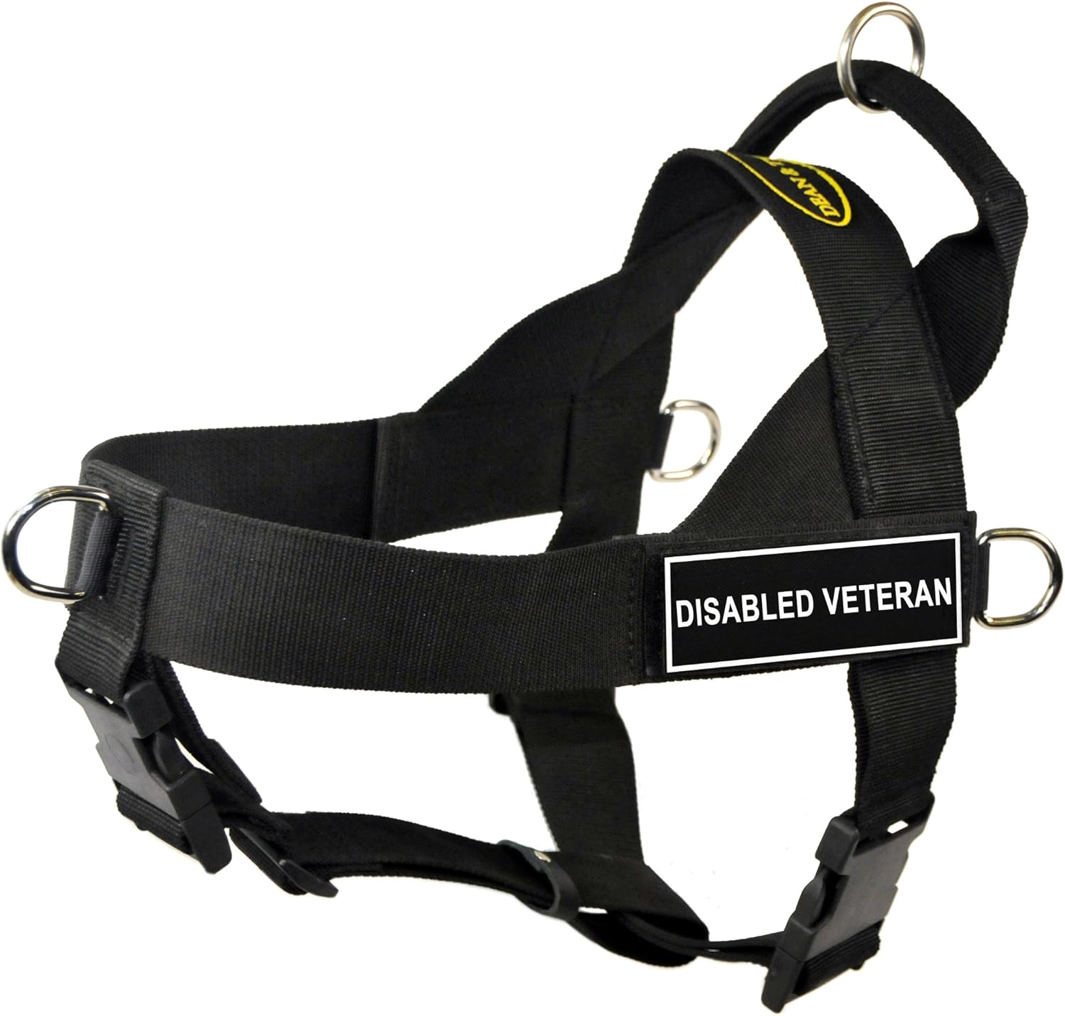 Dean & Tyler Universal No Pull 26-Inch to 32-Inch Dog Harness, Disabled Veteran, Medium, Black