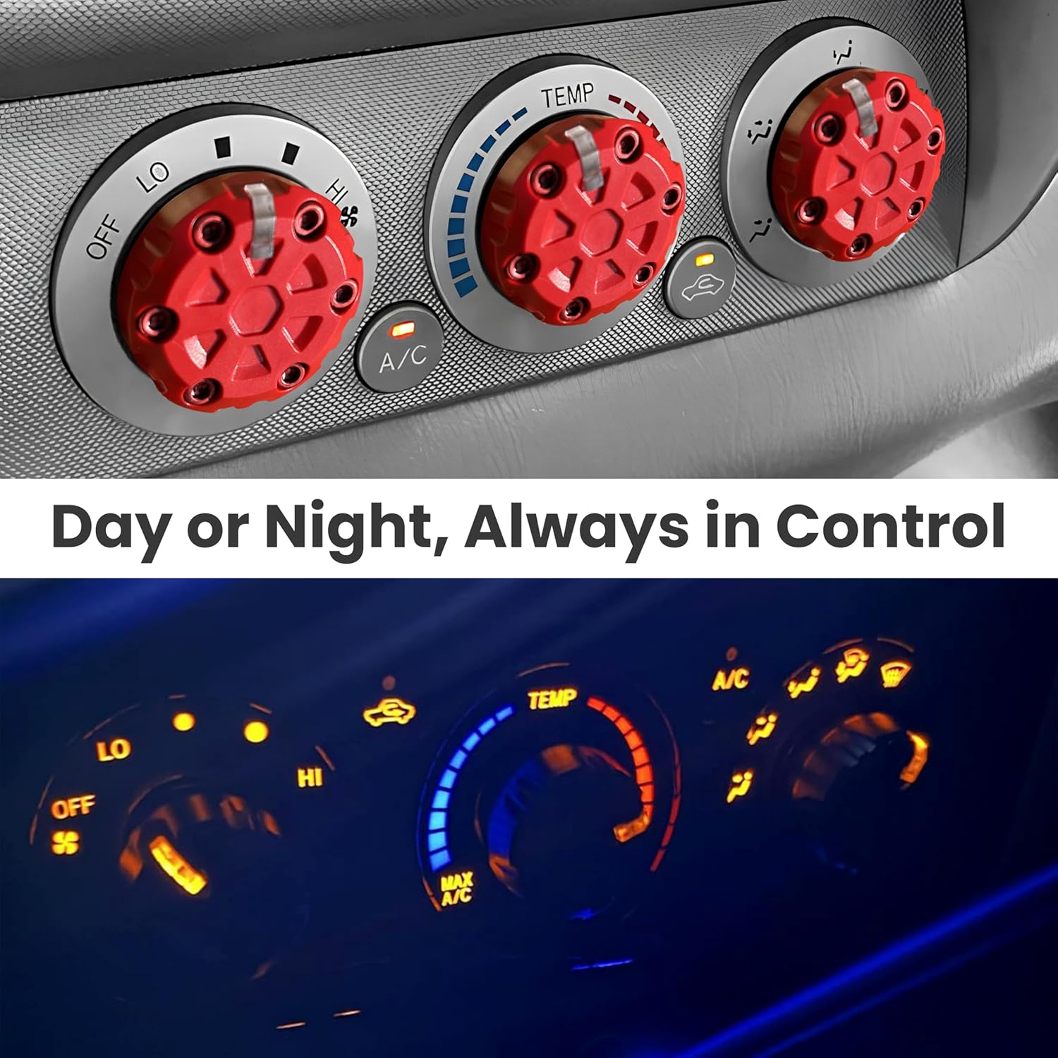2nd Gen Tacoma Accessories AC Knob Upgrade - 2005,2006,2007,2008,2009,2010,2011,2012,2013,2014,2015 Tacoma Climate Control Dial Mods Set - 2nd Gen Tacoma Mods - for Toyota Interior Replacement Kit