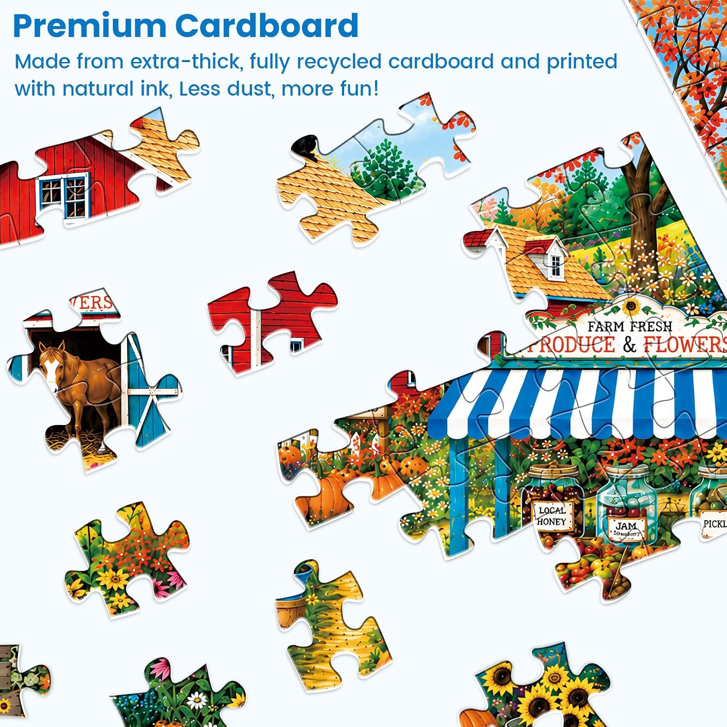 500 Piece Puzzle for Adults, Autumn Farm Market Jigsaw Puzzle image 3