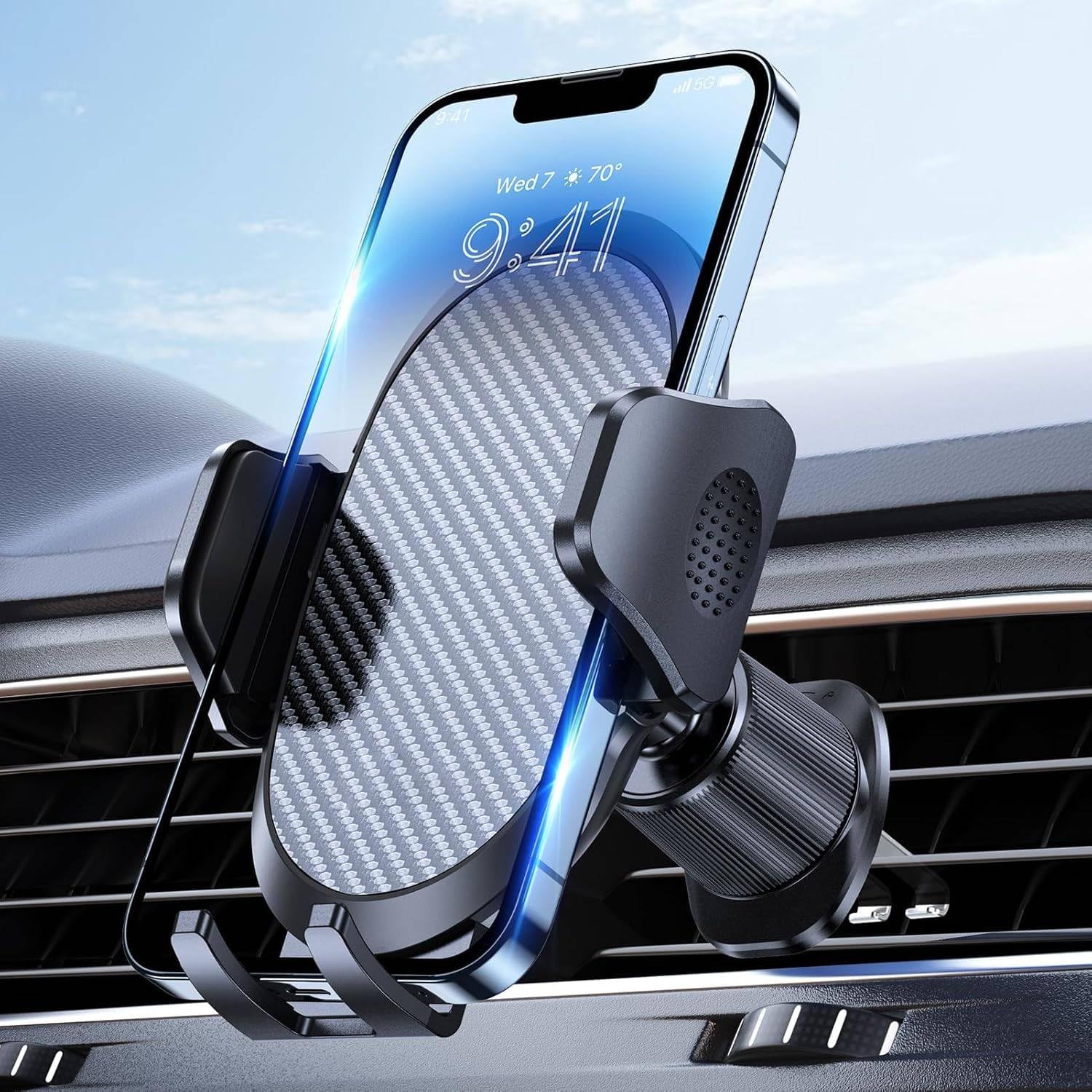 haifengshangmao 1 Pack Car Phone Holder for Cupra Terramar VZ 1.5 eHybrid 2024 2025+, Vent Phone Mount Adjustable Cradle Steady 360 Degree Rotation Durable Clip Base