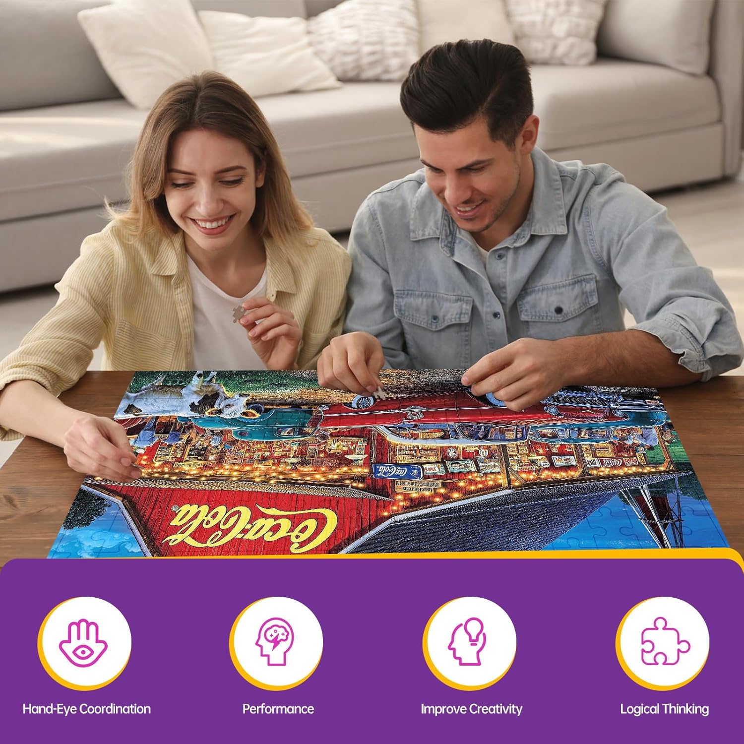 500 Piece Puzzle for Adults, Vintage Car Jigsaw Puzzles 500 Pieces, Country Farm Puzzles for Adults 500 Pieces, Challenging Family Game Gift for Friends and Family, 20.5 x 15 in