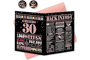 30th Birthday Gifts Appreciation Card for Her: Rose Gold Milestone Present Set