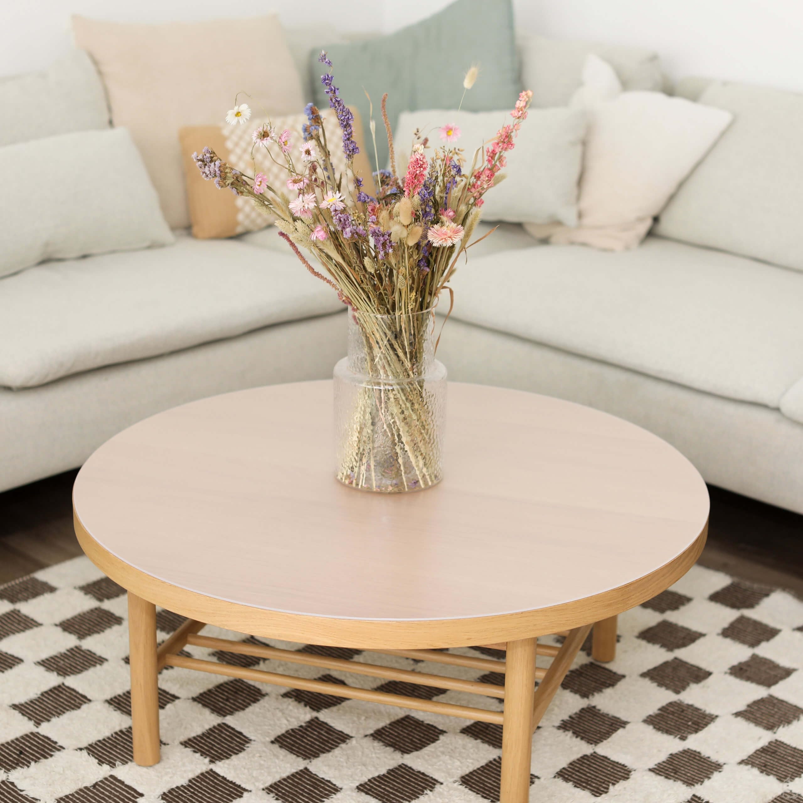 Profolio Tischfolie Rund & Leicht Transparent mit abgeschrägter V-Kante - Feinmattierte Tischdecke als Schutz ohne Luftblasen - Matte 2mm Folie für Ihren Tisch - 140cm Durchmesser - Größe Wählbar