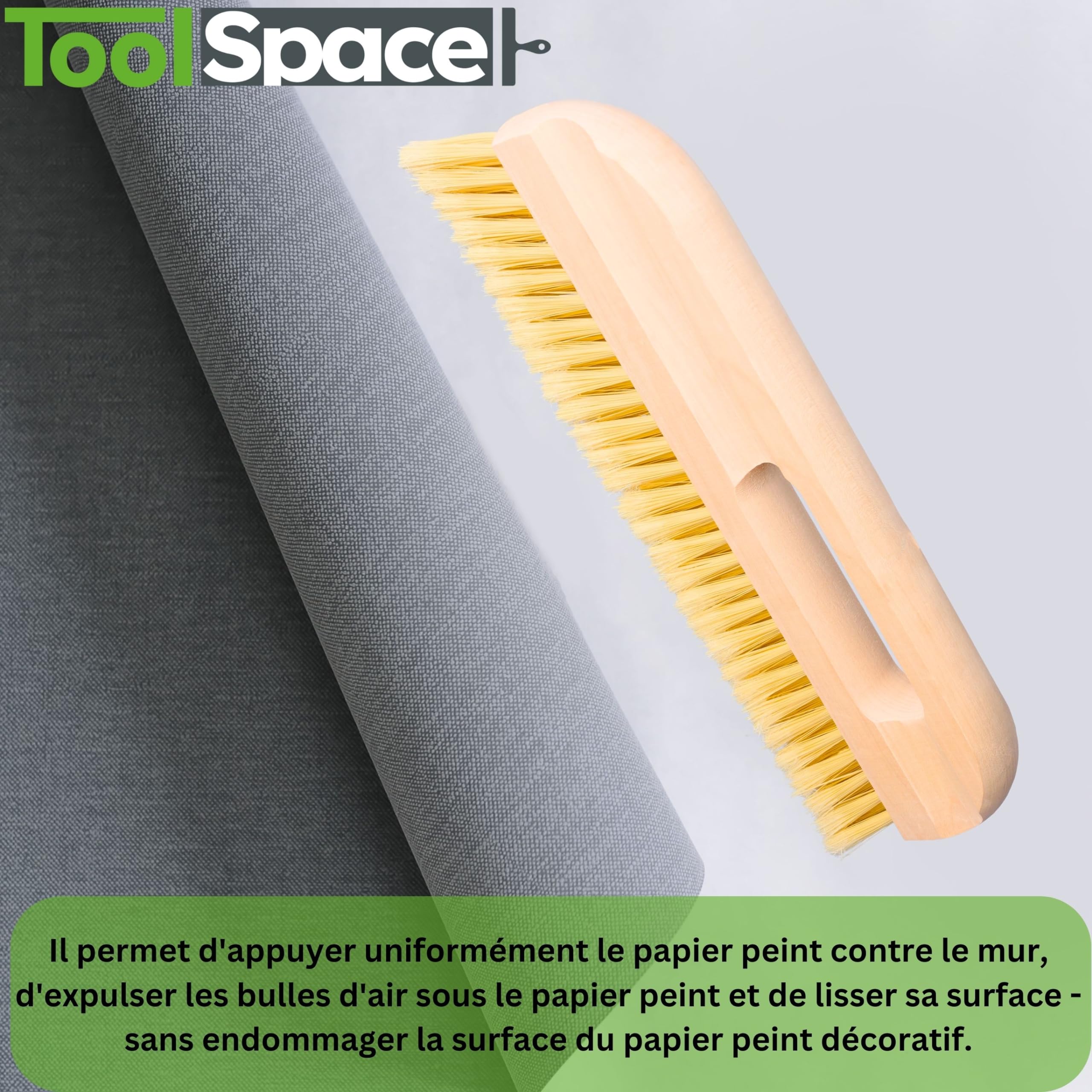 ToolSpace Brosse à Tapisser 30 cm Brosse Papier Peint à Maroufler Outil de Lissage Manche en Bois